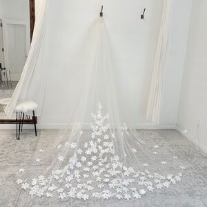 Custom 3D Floral Cathedral Length Veil